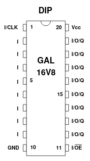 GAL16V8B Programmable AND Array