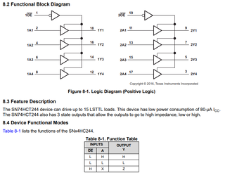 SN74HCT244 Eight-channel 4.5-V to 5.5-V buffers with TTL-compatible CMOS inputs and tri-state outputs