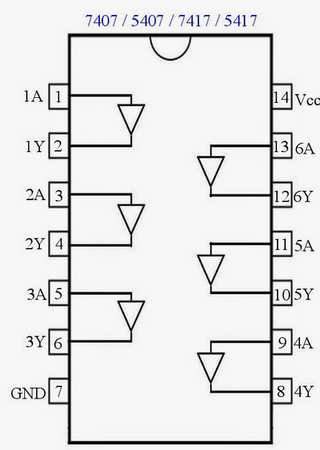SN7407 Six-channel, 4.75-V to 5.25-V bipolar buffers with 30-V tolerant open-collector outputs